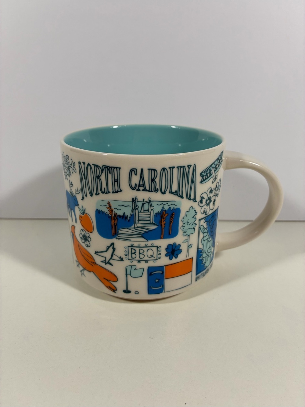 Starbucks North Carolina Been There Series Globe 14oz Coffee Mug Cup 2021 NWOB